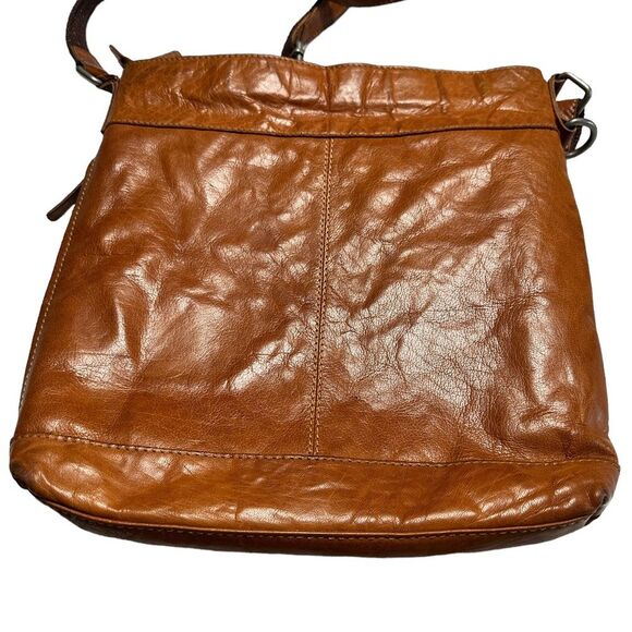 Jack Georges Crossbody Unisex Bag with Zipper Closure Side Pocket Honey Colored - Picture 3 of 11